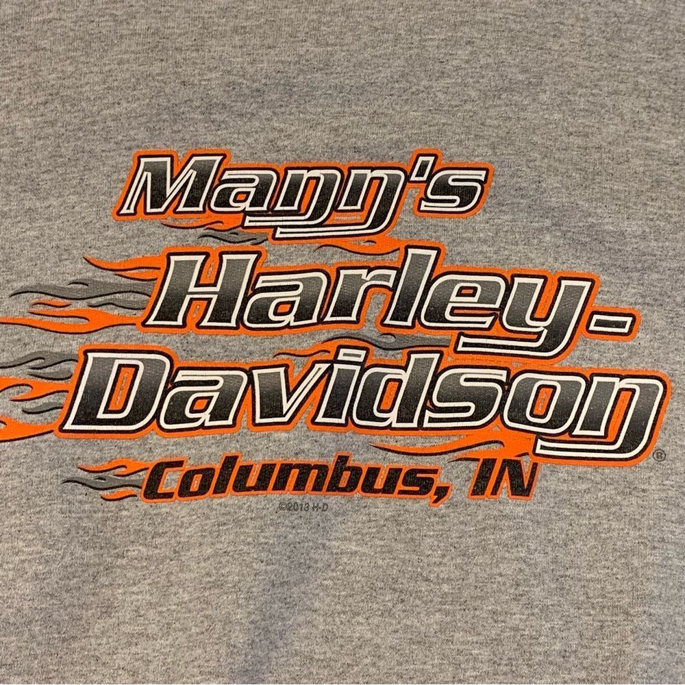 1977 Mann’s Harley-Davidson Columbus Indiana Gray Sweatshirt 2013 Xxl — image 5 of 8